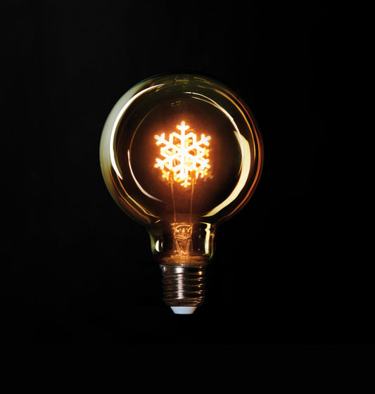 LED-Retro-Glühbirne mit Schneeflocke – Weihnachtsdekoration