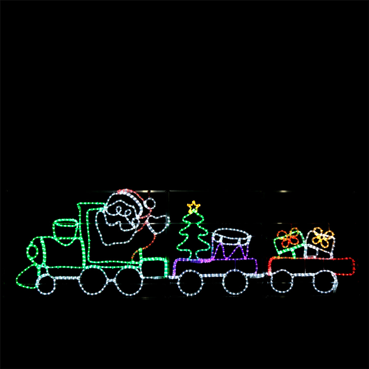 Santas Zug - Weihnachtsbeleuchtung für draußen - 78x258cm