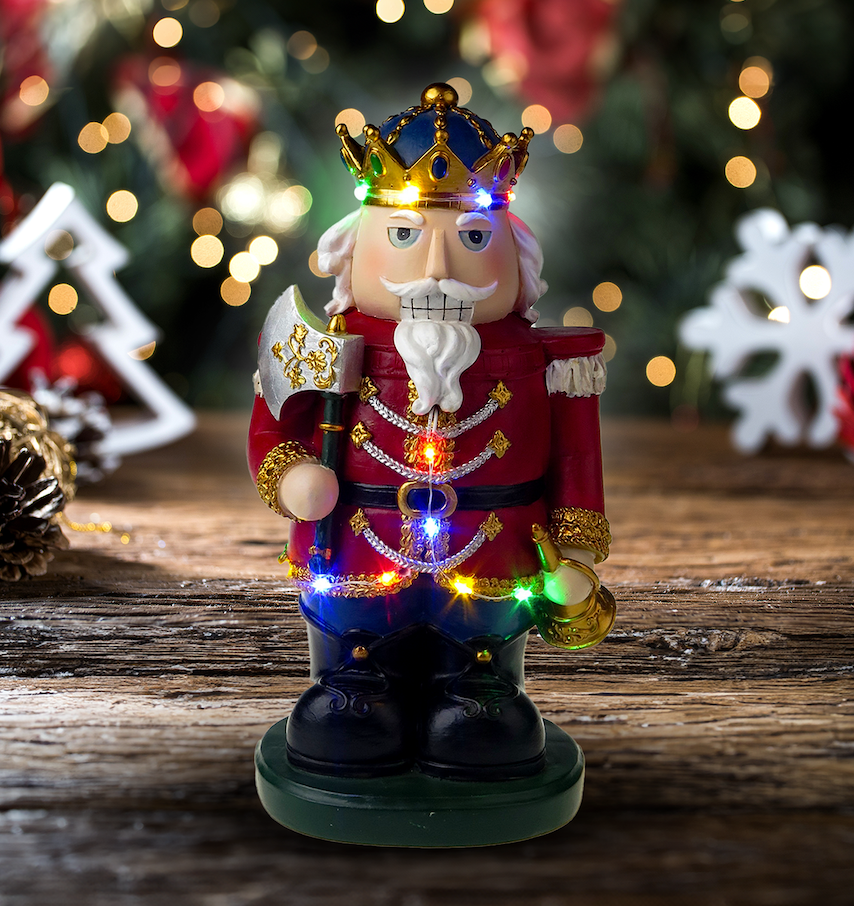 Red Nutcracker with beautiful details and LED - Santa's Light Shop