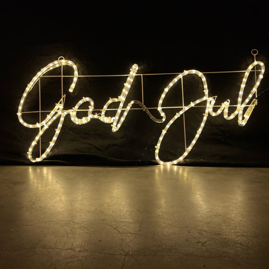 God Jul LED-Schild – Warmweiß 100 x 48 cm