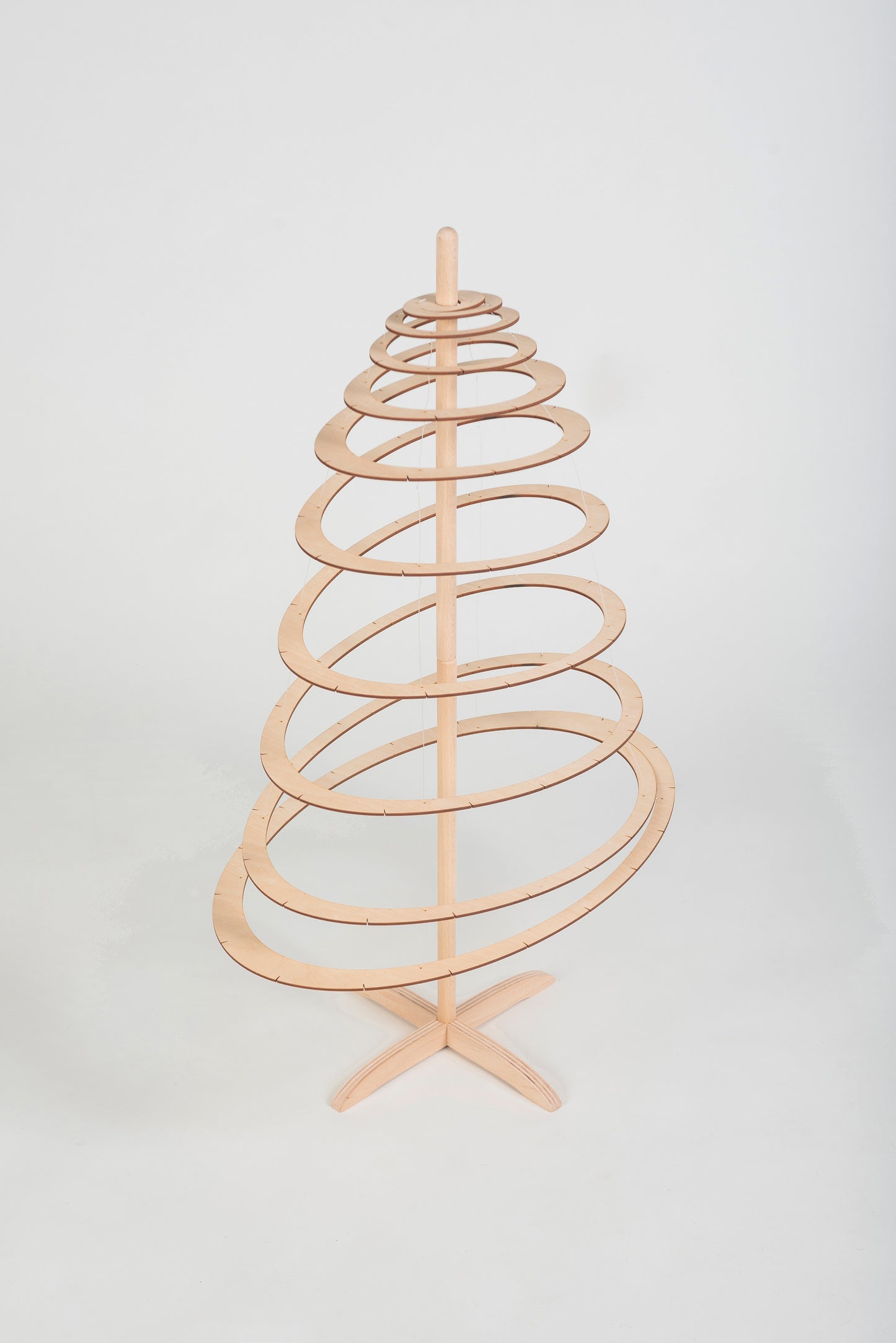 Wooden spiral christmas tree oval