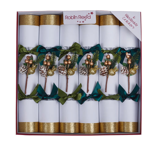 Weihnachtscracker - weiß mit Gold - 6 PCs x 30 cm