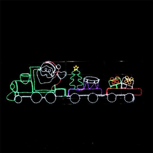 Santas Zug - Weihnachtsbeleuchtung für draußen - 78x258cm
