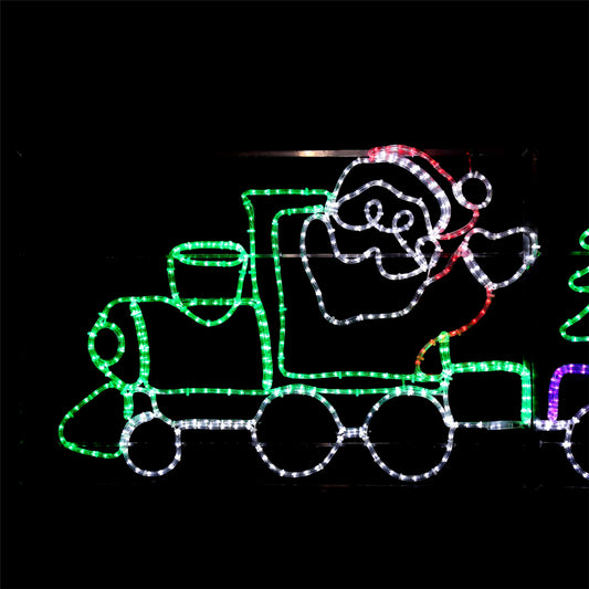 Santas Zug - Weihnachtsbeleuchtung für draußen - 78x258cm