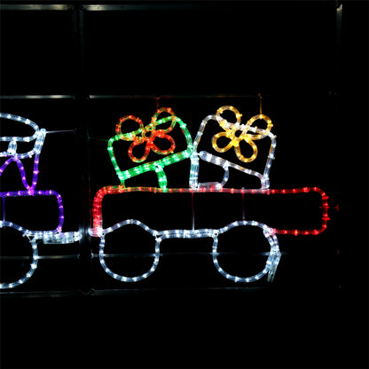 Santas Zug - Weihnachtsbeleuchtung für draußen - 78x258cm