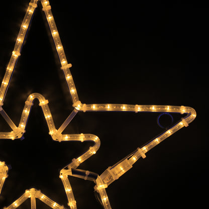 2 Sterne Weihnachtslicht 57x55 - LED für den Außenbereich